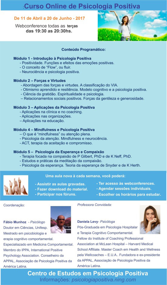 Certificação em Psicologia Positiva- Curso Online